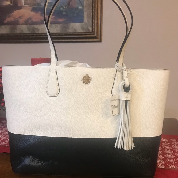 tory burch black and white bag